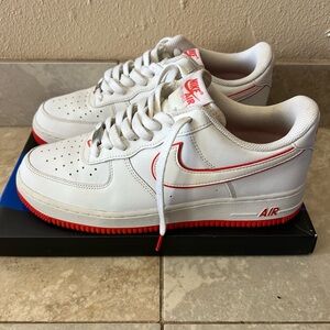 Nike Air Force 1 Low 07 White Picante Red 9.5M